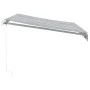 Retractable manual awning in anthracite gray and white, 300x250 cm. by , Awnings - Ref: Foro24-3216038, Price: 224,09 €, Disc...