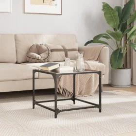 Schwarzer Glastisch mit Stahlrahmen, 50x50x40 cm. von , Couchtisch - Ref: Foro24-845968, Preis: 34,99 €, Rabatt: %