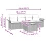 Conjunto de sofá de jardín 5 pcs Gris Claro Poliratán