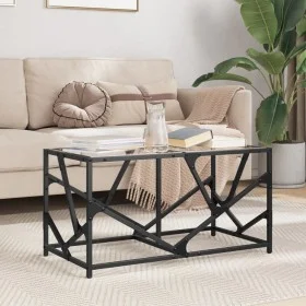 Steel coffee table with transparent glass top 78.5x40x41cm by , Coffee table - Ref: Foro24-845994, Price: 42,05 €, Discount: %