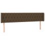 Cabecero con LED de tela marrón oscuro 203x16x78/88 cm