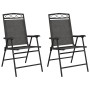 Sillas de jardín plegables 2 uds acero y textileno gris melange de , Sillas de jardín - Ref: Foro24-360200, Precio: 75,06 €