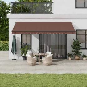 Manuelle ausfahrbare Markise in Braun, 500x350 cm. von , Markisen - Ref: Foro24-3215411, Preis: 455,00 €, Rabatt: %