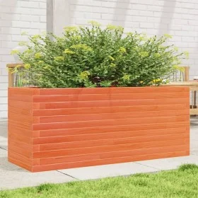 Solid pine wood planter in brown wax 110x40x46 cm by , Pots and planters - Ref: Foro24-3282451, Price: 174,00 €, Discount: %