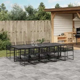 Garten-Essgruppe 11-teilig aus schwarzem synthetischem Rattan von , Gartensets - Ref: Foro24-3295036, Preis: 731,65 €, Rabatt: %