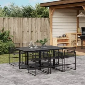 7-piece black synthetic rattan garden dining set by , Garden sets - Ref: Foro24-3295034, Price: 418,79 €, Discount: %