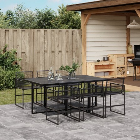 7-piece black synthetic rattan garden dining set by , Garden sets - Ref: Foro24-3295034, Price: 424,12 €, Discount: %