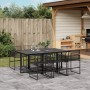 7-piece black synthetic rattan garden dining set by , Garden sets - Ref: Foro24-3295034, Price: 424,12 €, Discount: %