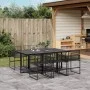 Gartensitzgruppe 7-teilig aus schwarzem Kunststoff-Rattan von , Gartensets - Ref: Foro24-3295034, Preis: 418,78 €, Rabatt: %
