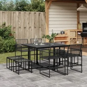 9-piece black synthetic rattan garden dining set by , Garden sets - Ref: Foro24-3295043, Price: 354,84 €, Discount: %