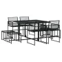 Juego de comedor de jardín 9 piezas ratán sintético negro de , Conjuntos de jardín - Ref: Foro24-3295043, Precio: 354,83 €, D...