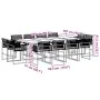 Set comedor de jardín con cojines 13 pzas ratán sintético negro de , Conjuntos de jardín - Ref: Foro24-3295015, Precio: 785,8...