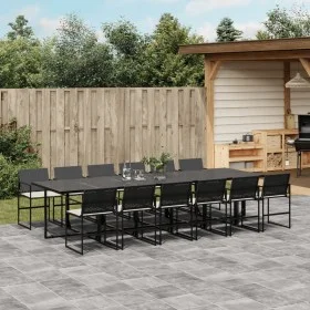 Garten-Essgruppe mit 13-teiligen Kissen aus schwarzem synthetischem Rattan. von , Gartensets - Ref: Foro24-3295062, Preis: 83...