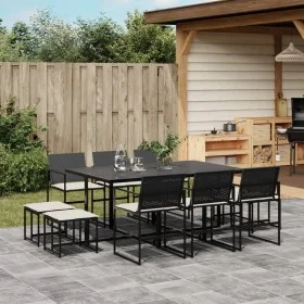 11-piece garden dining set with black synthetic rattan cushions by , Garden sets - Ref: Foro24-3295069, Price: 492,29 €, Disc...