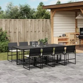 9-piece garden dining set with black synthetic rattan cushions by , Garden sets - Ref: Foro24-3295060, Price: 536,97 €, Disco...