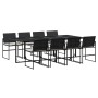 Set de comedor de jardín 9 pzas y cojines ratán sintético negro de , Conjuntos de jardín - Ref: Foro24-3295060, Precio: 541,84 €
