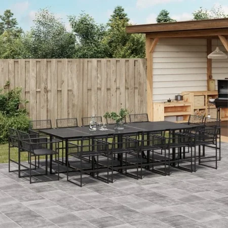 15-teiliges Gartensitzgruppen-Set aus schwarzem synthetischem Rattan von , Gartensets - Ref: Foro24-3295041, Preis: 890,89 €,...