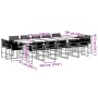15-piece black synthetic rattan garden dining set by , Garden sets - Ref: Foro24-3295041, Price: 902,20 €, Discount: %