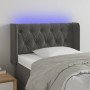 Cabecero con LED de terciopelo gris oscuro 83x16x78/88 cm en Cabeceros y pies de cama | Comprar online en Foro24