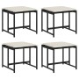 Garden stools with cushions 4 pcs black synthetic rattan by , Outdoor ottomans - Ref: Foro24-4008582, Price: 96,03 €, Discoun...
