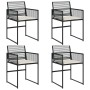 Garden chairs with cushions, 4 units, black synthetic rattan by , Garden chairs - Ref: Foro24-4008575, Price: 185,47 €, Disco...