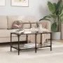Schwarzer Couchtisch mit Glasoberfläche und Stahlgestell, 78,5x40x40 cm. von , Couchtisch - Ref: Foro24-845977, Preis: 52,73 ...