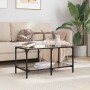 Schwarzer Couchtisch mit Glasoberfläche und Stahlgestell, 78,5x40x40 cm. von , Couchtisch - Ref: Foro24-845977, Preis: 53,42 ...