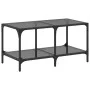 Schwarzer Couchtisch mit Glasoberfläche und Stahlgestell, 78,5x40x40 cm. von , Couchtisch - Ref: Foro24-845977, Preis: 52,73 ...