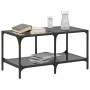 Schwarzer Couchtisch mit Glasoberfläche und Stahlgestell, 78,5x40x40 cm. von , Couchtisch - Ref: Foro24-845977, Preis: 52,73 ...