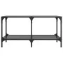 Schwarzer Couchtisch mit Glasoberfläche und Stahlgestell, 78,5x40x40 cm. von , Couchtisch - Ref: Foro24-845977, Preis: 52,73 ...
