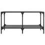 Schwarzer Couchtisch mit Glasoberfläche und Stahlgestell, 78,5x40x40 cm. von , Couchtisch - Ref: Foro24-845977, Preis: 53,42 ...