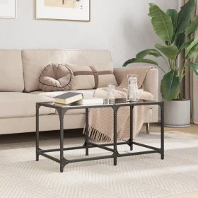 Black steel and glass coffee table, 78.5x40x40 cm by , Coffee table - Ref: Foro24-845975, Price: 41,93 €, Discount: %