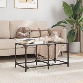Schwarzer Couchtisch mit Glasoberfläche und Stahlgestell, 78,5x40x40 cm. von , Couchtisch - Ref: Foro24-845975, Preis: 42,46 ...