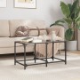 Schwarzer Couchtisch mit Glasoberfläche und Stahlgestell, 78,5x40x40 cm. von , Couchtisch - Ref: Foro24-845975, Preis: 42,46 ...