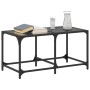Schwarzer Couchtisch mit Glasoberfläche und Stahlgestell, 78,5x40x40 cm. von , Couchtisch - Ref: Foro24-845975, Preis: 42,46 ...