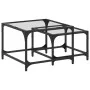 Stackable coffee tables with glass top, set of 2, steel. by , Coffee table - Ref: Foro24-845982, Price: 47,54 €, Discount: %