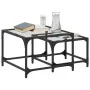 Stackable coffee tables with glass top, set of 2, steel. by , Coffee table - Ref: Foro24-845982, Price: 47,54 €, Discount: %