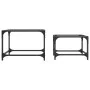 Stackable coffee tables with glass top, set of 2, steel. by , Coffee table - Ref: Foro24-845982, Price: 47,54 €, Discount: %