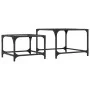 Stackable coffee tables with glass top, set of 2, steel. by , Coffee table - Ref: Foro24-845982, Price: 47,54 €, Discount: %