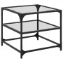 Center table with transparent glass surface and steel structure, measuring 50x50x45 cm. by , Coffee table - Ref: Foro24-84600...
