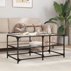 Glas-Stahl-Couchtisch 98,5x50x45 cm von , Couchtisch - Ref: Foro24-846012, Preis: 63,73 €, Rabatt: %