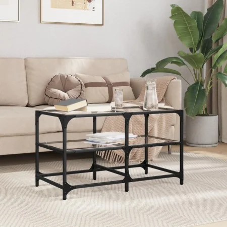 Glass and steel coffee table, 78.5x40x45 cm by , Coffee table - Ref: Foro24-846010, Price: 51,93 €, Discount: %