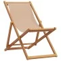 Faltbarer Strandstuhl aus massivem Eukalyptusholz und taupefarbenem Stoff. von , Gartenstühle - Ref: Foro24-366565, Preis: 78...