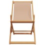 Faltbarer Strandstuhl aus massivem Eukalyptusholz und taupefarbenem Stoff. von , Gartenstühle - Ref: Foro24-366565, Preis: 62...
