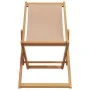 Faltbarer Strandstuhl aus massivem Eukalyptusholz und taupefarbenem Stoff. von , Gartenstühle - Ref: Foro24-366565, Preis: 78...