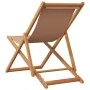 Folding beach chair made of solid eucalyptus wood and taupe fabric. by , Garden chairs - Ref: Foro24-366565, Price: 78,38 €, ...