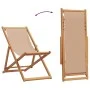 Faltbarer Strandstuhl aus massivem Eukalyptusholz und taupefarbenem Stoff. von , Gartenstühle - Ref: Foro24-366565, Preis: 78...