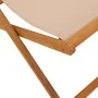 Folding beach chair made of solid eucalyptus wood and taupe fabric. by , Garden chairs - Ref: Foro24-366565, Price: 78,38 €, ...