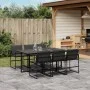 Juego de comedor de jardín 7 pzas con cojines textileno negro de , Conjuntos de jardín - Ref: Foro24-3295074, Precio: 386,09 ...