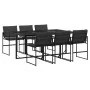 Juego de comedor de jardín 7 pzas con cojines textileno negro de , Conjuntos de jardín - Ref: Foro24-3295074, Precio: 386,09 ...